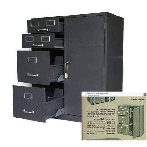 cole steel 1950 file cabinet|vintage cole metal storage cabinet.